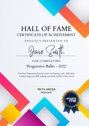 Hall Of Fame Certificate